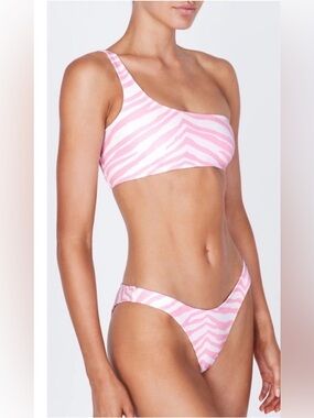 Triangl swimwear Pink and White Zebra-Print Bikini Set xs